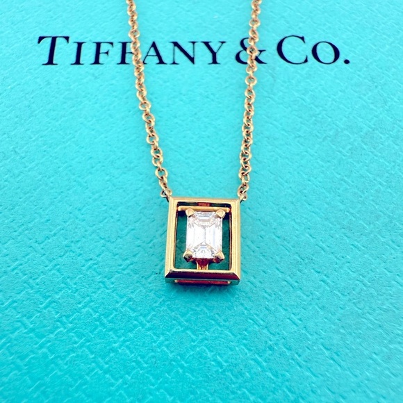 RARE Tiffany & Co. Jewel Box Diamond Necklace 18k Rose Gold - Picture 1 of 10